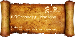 Rózsahegyi Mariann névjegykártya